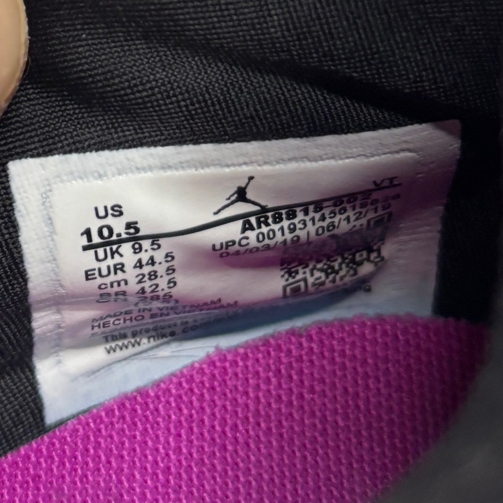 Nike Jordan React Havoc Sneakers Men’s 10.5 Gray Black Purple Athletic Shoes - Picture 14 of 14